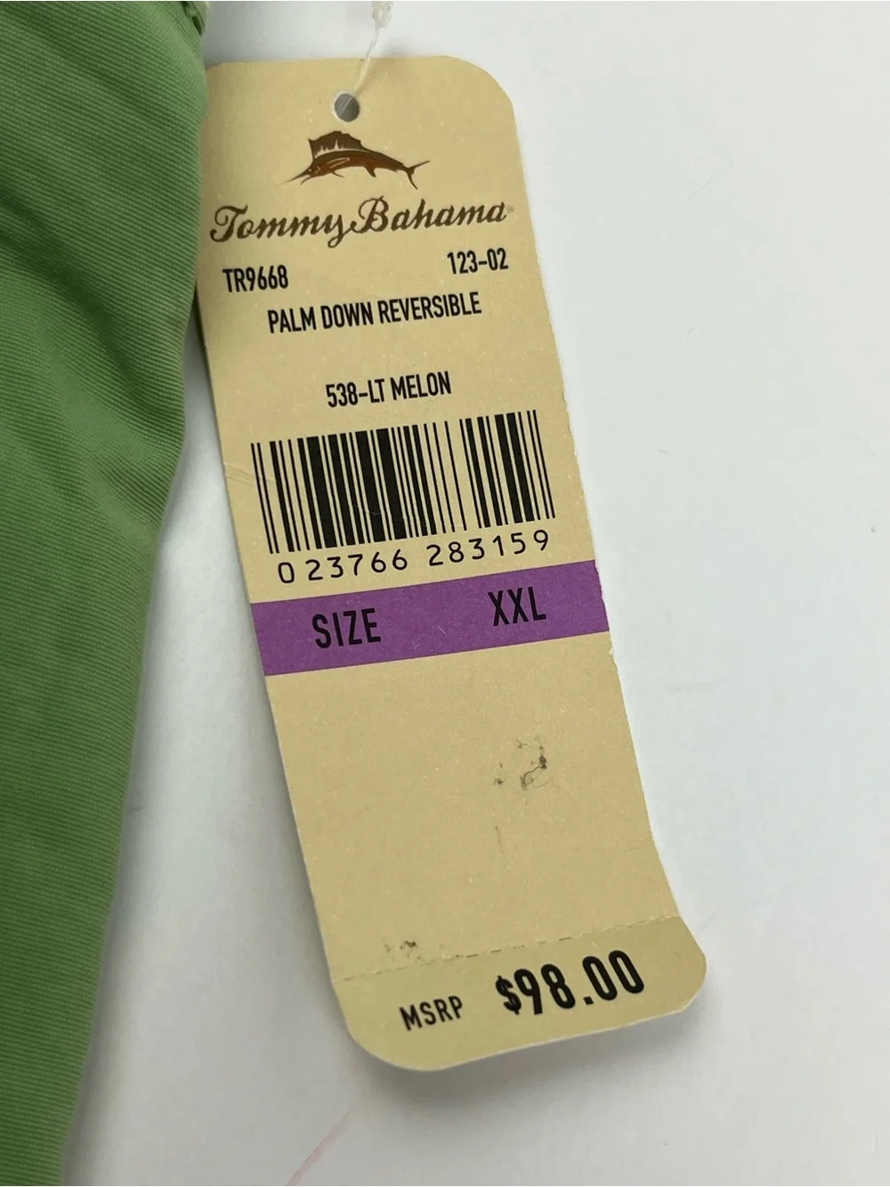 Tommy Bahama Relax Palm Down Reversible Board Swim Short Melon Green Men XXL NEW